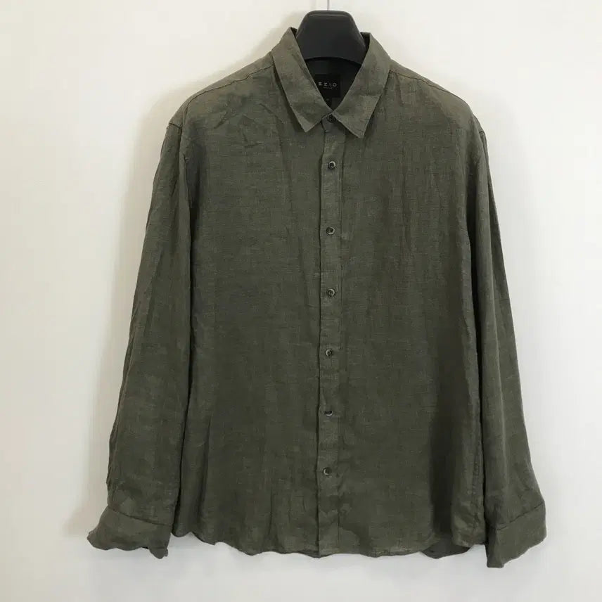 [BUNJANG] EZIO Premium 100% Linen Shirt Khaki / EZIO 이지오 프리미엄 린넨100프로 셔츠 카키 [110]