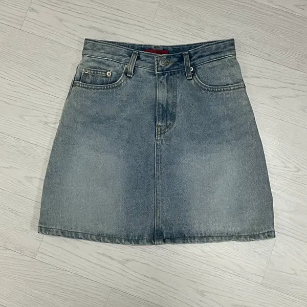 [BUNJANG] Lady Volume Light Blue Denim Skirt / 레이디볼륨 연청 데님스커트
