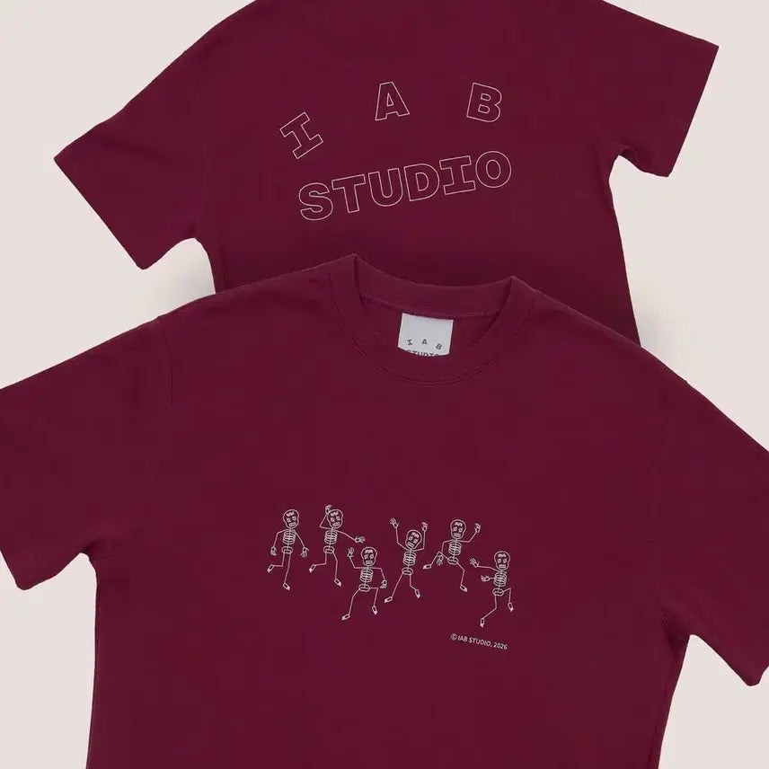[BUNJANG] Iapp Studio Dancing Bon T-Shirt Burgundy XL / 아이앱스튜디오 댄싱본티셔츠 버건디 xl