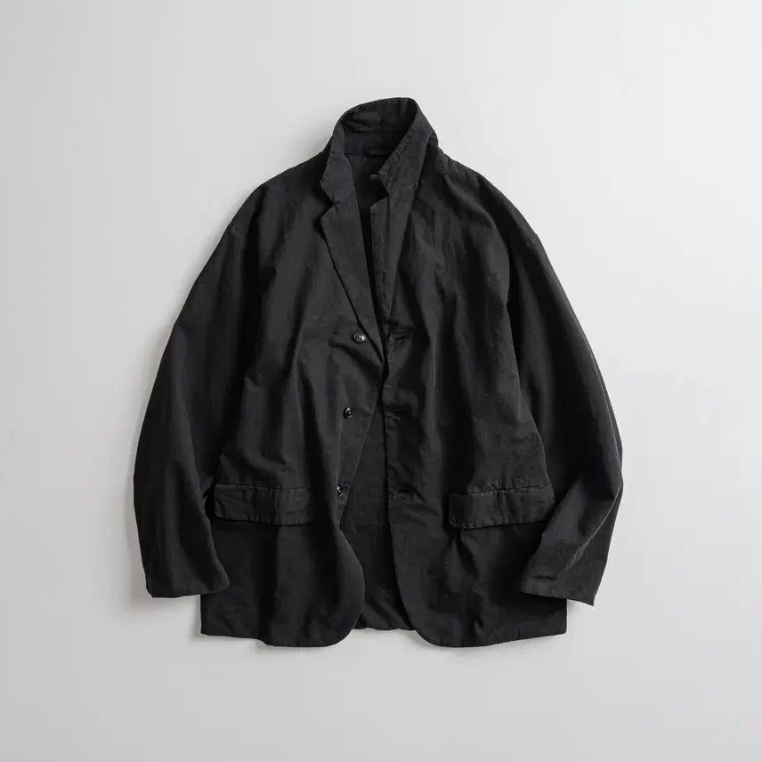 [BUNJANG] BEHEAVYER Dyed Cotton/Linen Setup Black Jacket and Pants / 비헤비어(BEHEAVYER) 다이드 C/L 셋업 블랙 (상의 3 / 하의 4)
