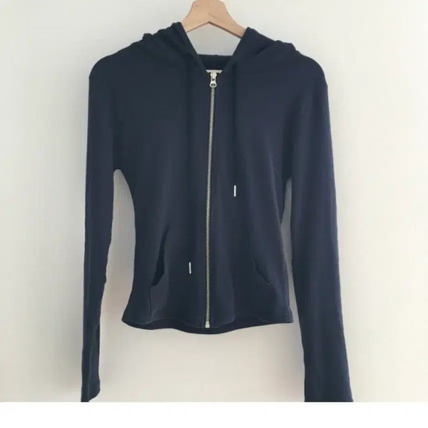 [BUNJANG] Our Cabinet Bills Hood Zip Up Navy / 아워캐비넷 bills hood zip up *navy