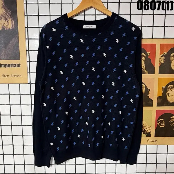 [BUNJANG] Mind Bridge Navy Lightning Pattern Knit Sweater / 마인드브릿지 니트 100 0807