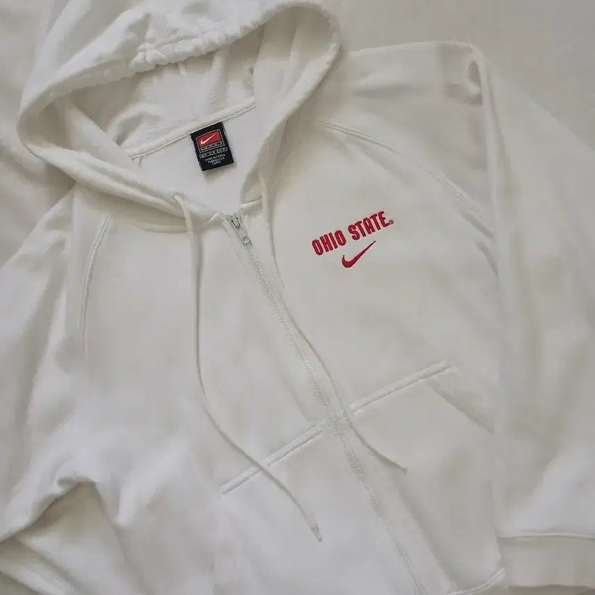 [BUNJANG] Nike Cropped Zip-Up Hoodie (White) / 나이키 후드집업(화이트)