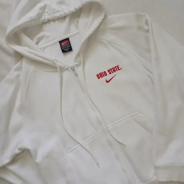 [BUNJANG] Nike Cropped Zip-Up Hoodie (White) / 나이키 후드집업(화이트)