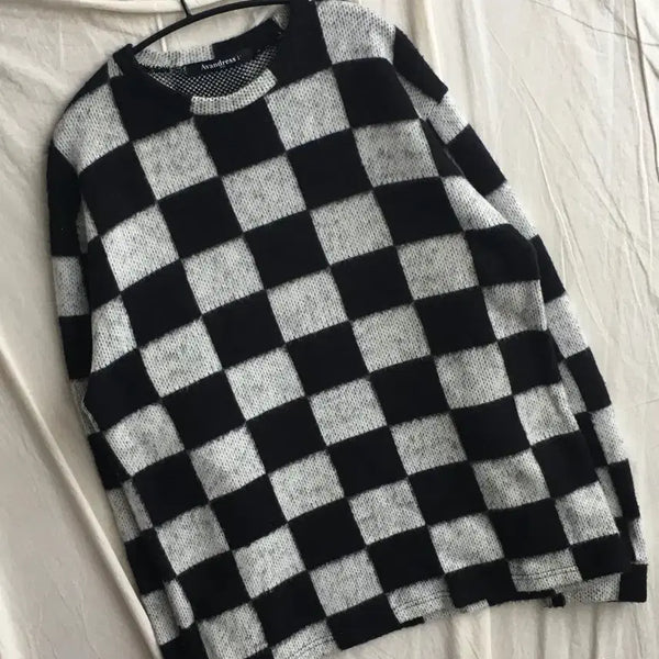 [BUNJANG] Urban Dress Check Pattern Knit / 어반드레스 체크패턴 니트