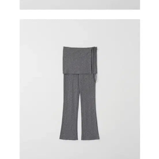 [BUNJANG] Leeds Flare Wrap Pants Charcoal Long / 리즈 플레어 랩 팬츠 차콜 롱 Leeds flare wrap pants (charcoal long)