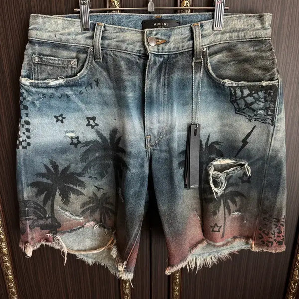 [BUNJANG] Amiri Palm Tree Print Vintage Shorts / 아미리 야자수 프린팅 빈티지 쇼츠