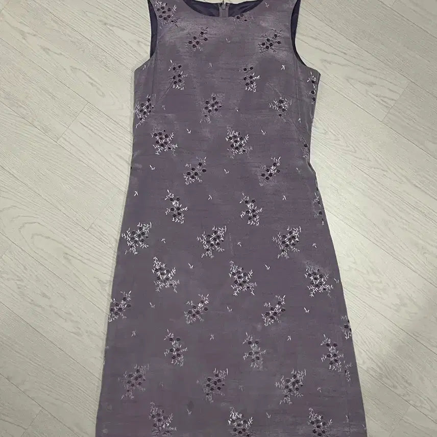 [BUNJANG] Flower Satin Midi Dress / 플라워 새틴 원피스