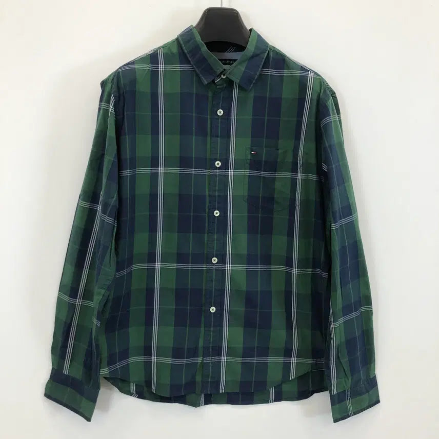 [BUNJANG] Tommy Hilfiger Custom Fit Green Checkered Shirt L / 타미힐피거 커스텀핏 그린 체크셔츠 L