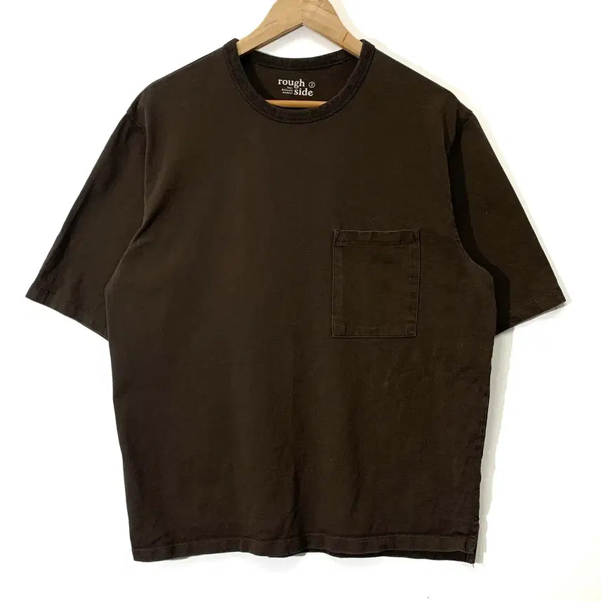 [BUNJANG] Roughside Pocket Short Sleeve T-Shirt Brown / 러프사이드 포켓 반팔 티셔츠 브라운