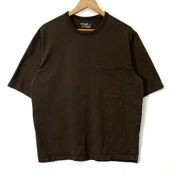 [BUNJANG] Roughside Pocket Short Sleeve T-Shirt Brown / 러프사이드 포켓 반팔 티셔츠 브라운