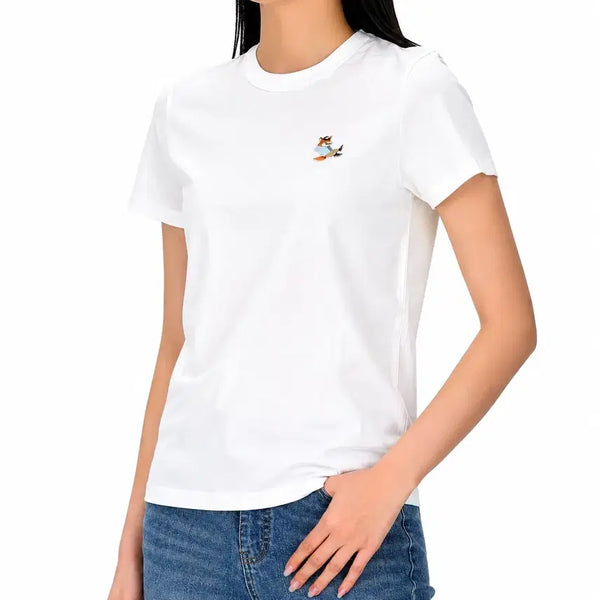 [BUNJANG] Maison Kitsuné Women's Dressd Fox Embroidery Short Sleeve T-Shirt White L / 새상품) 정품) 메종키츠네 여성 드레스드 폭스 자수 반팔티 L