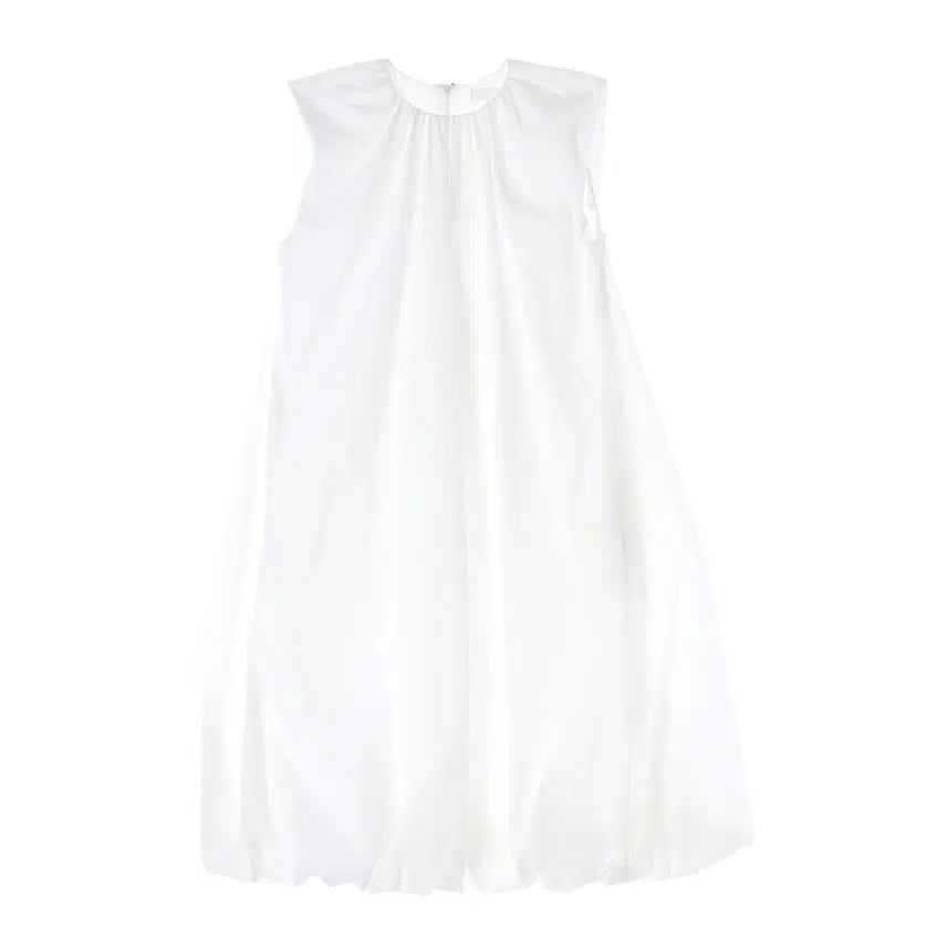 [BUNJANG] Momento 25SS Cotton Volume Shirring Sleeveless Long Dress White / 아모멘토 25SS 코튼 볼륨 셔링 드레스 슬리브리스 롱 원피스 화이트