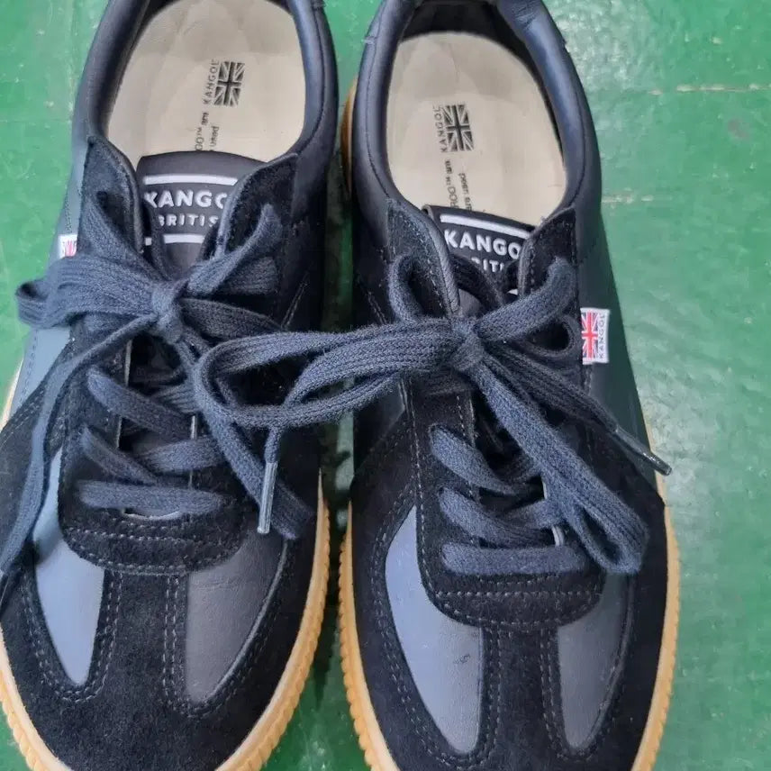 [BUNJANG] Kangol Suede Leather Mix Sneakers / 캉골 스니커즈 블랙