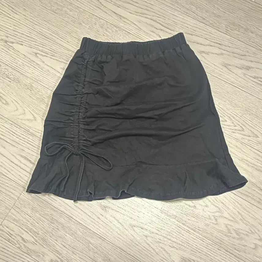 [BUNJANG] Black Shirring Mini Skirt / 검정색 셔링 스커트