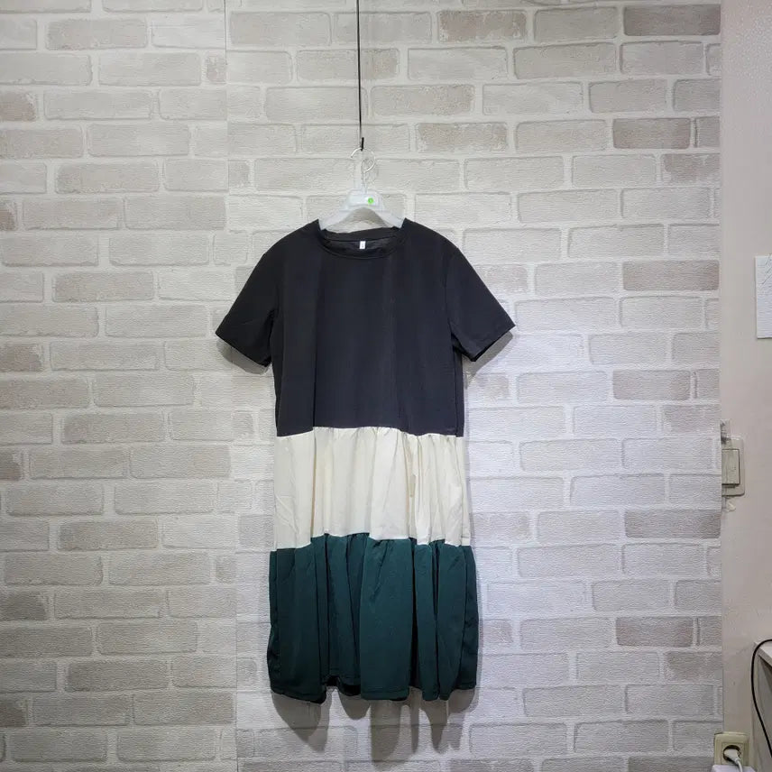 [BUNJANG] Colorblock Dress Size 77 / ㅊ167 배색 원피스 77