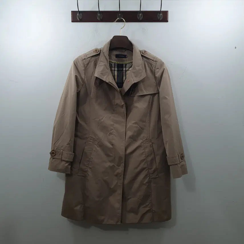 [BUNJANG] Hazzys Women's Beige Mid Trench Coat Classic Jacket Size 95 / 95 헤지스 여성 베이지 간절기 미디 트렌치코트 클래식 자켓