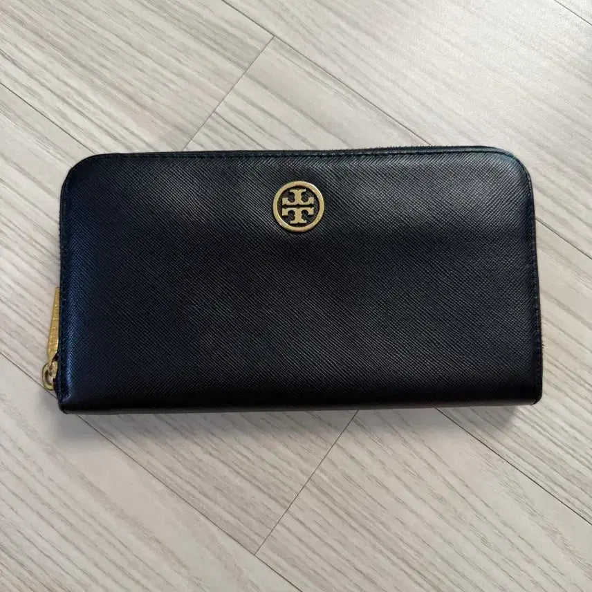 [BUNJANG] Tory Burch Logo Saffiano Leather Long Wallet Black / 토리버치 로고 장지갑 블랙
