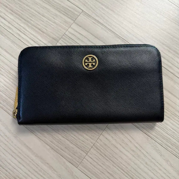 [BUNJANG] Tory Burch Logo Saffiano Leather Long Wallet Black / 토리버치 로고 장지갑 블랙