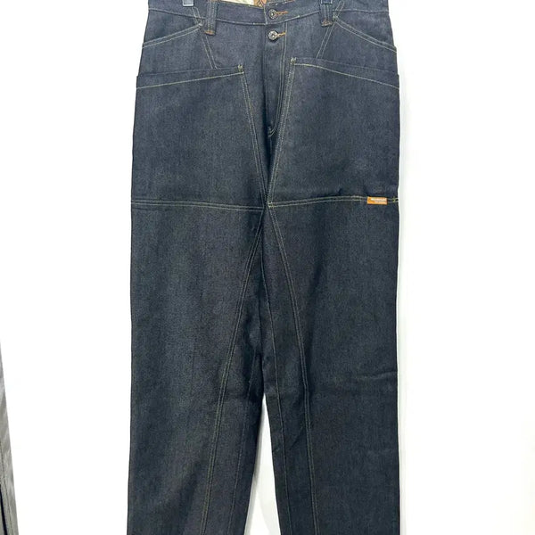 [BUNJANG] Akademiks Double Knee Wide Denim Pants / [Akademiks] 아카데믹스 올드스쿨 더블니 와이드 데님팬츠