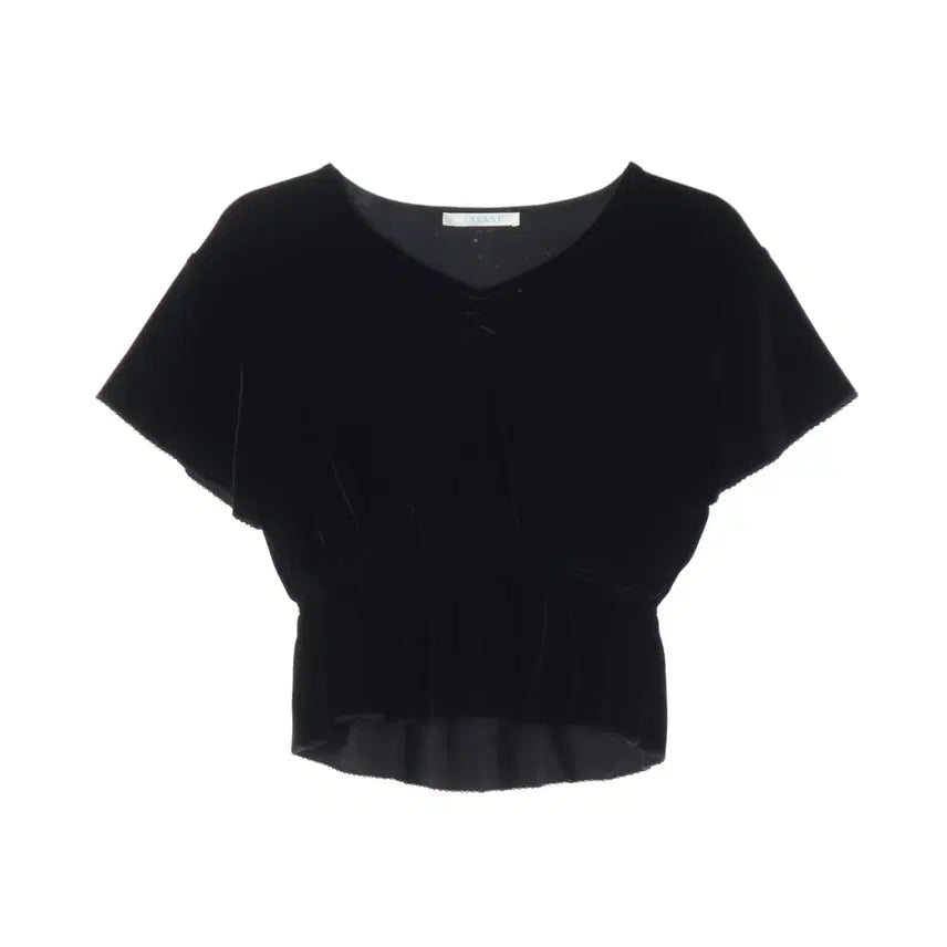 [BUNJANG] Tanat T/T Plush Velvet Short Sleeve Top / 타낫 T/T Plush velvet top 플러쉬 벨벳 반팔 탑
