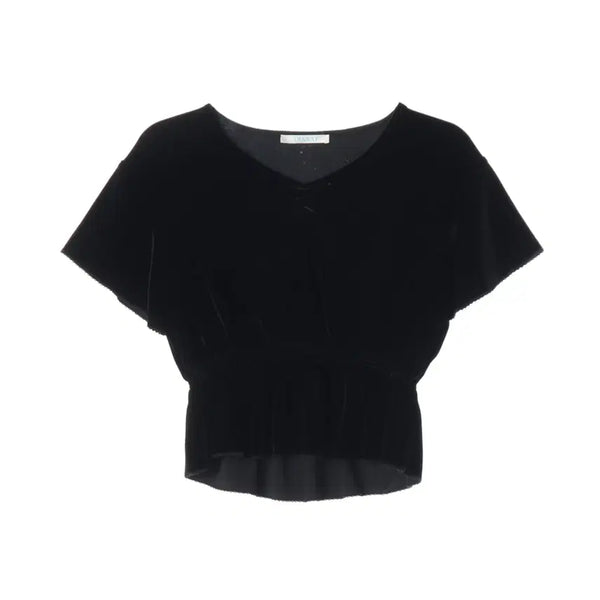 [BUNJANG] Tanat T/T Plush Velvet Short Sleeve Top / 타낫 T/T Plush velvet top 플러쉬 벨벳 반팔 탑
