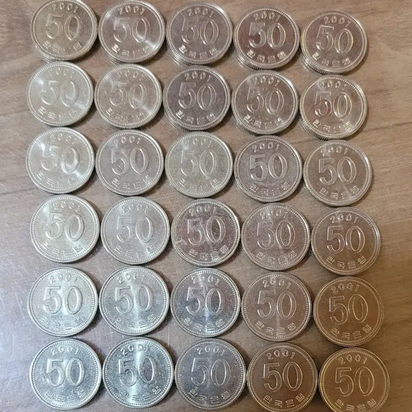 [BUNJANG] 2001 50 Won Coin Collection (30 Coins) / 동전 사용제 2001년 50원 30개