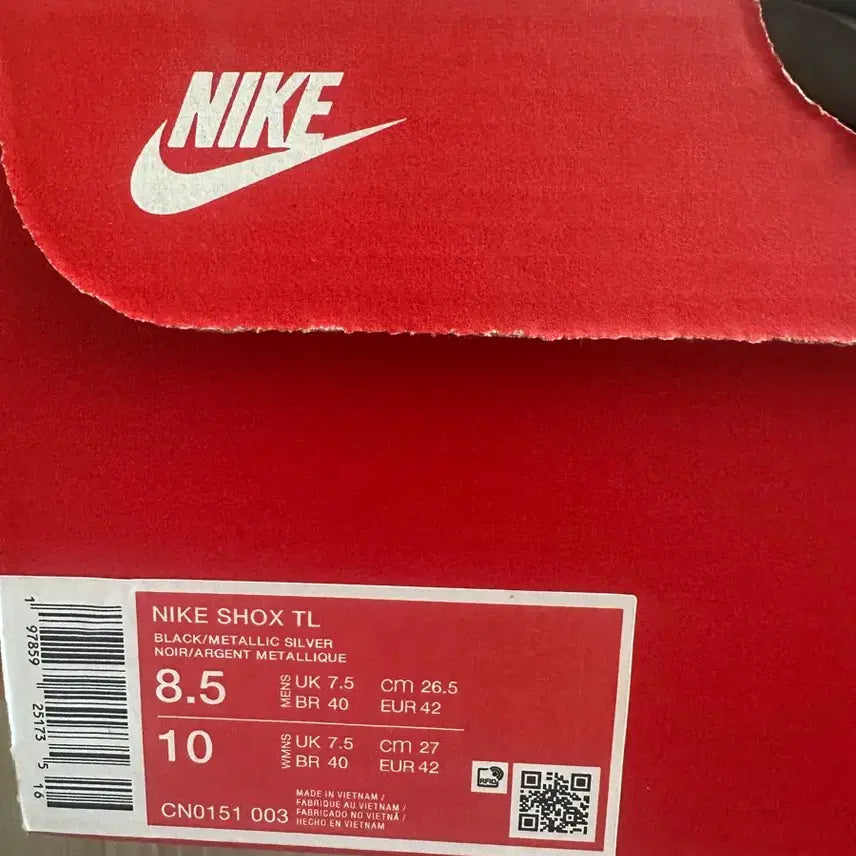 [BUNJANG] Nike Shox TL Black/Red/Silver Sneakers / 나이키 샥스tl 265