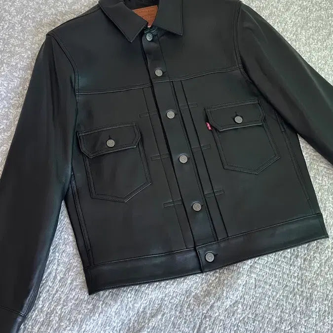 [BUNJANG] Levi's Premium Type 2 Trucker Leather Jacket / 리바이스 프리미엄 타입 2 트러커 레더
