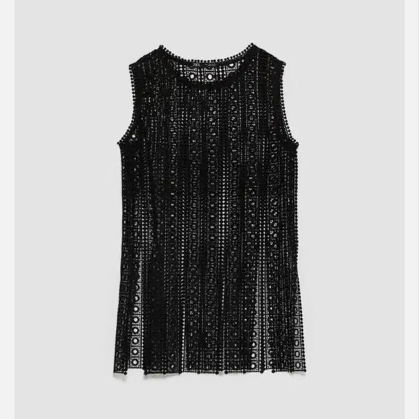 [BUNJANG] Zara Crochet Split Top / 자라 크로쉐 스플릿 탑