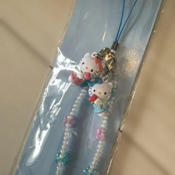 [BUNJANG] Sanrio Retro Classic Kitty Mimi Beads Strap / 산리오 레트로 고전 키티 미미 비즈 구슬 천사 엔젤 키렝 스트랩
