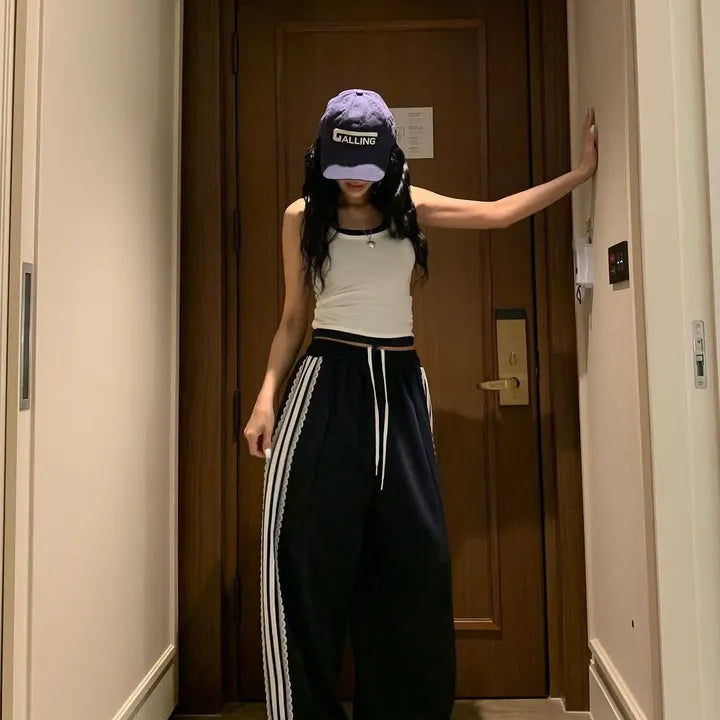 [BUNJANG] Badcom String Lace Track Pants / 배드캄 스트링 레이스 트랙팬츠