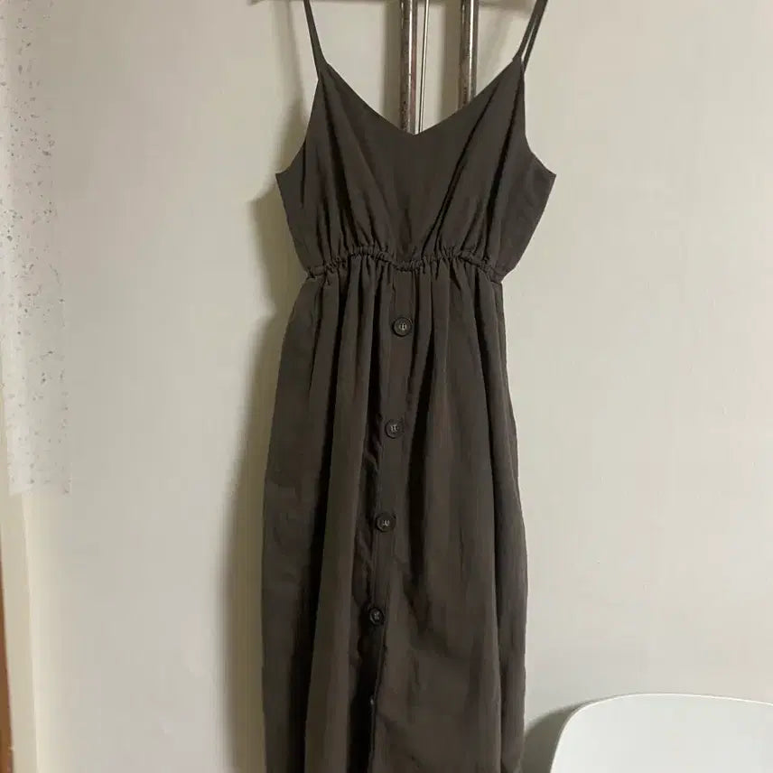 [BUNJANG] Brown Linen Long Dress Size 66 / 브라운 린넨 롱원피스 66