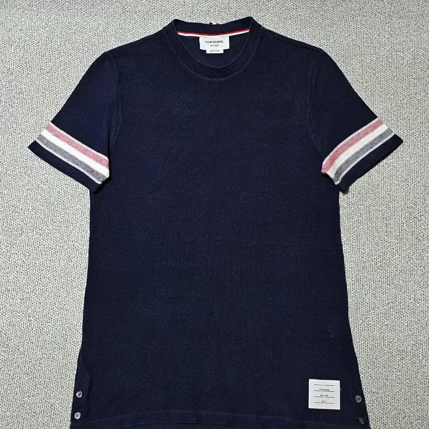 [BUNJANG] Thom Browne RWB Texture Cotton T-Shirt Navy Size 3 / [3 사이즈] 톰브라운 RWB 텍스처 코튼 네이비 반팔티