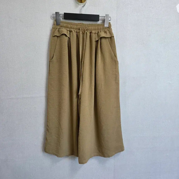 [BUNJANG] Women's 7-Length Wide Banding Pants / 여성 칠부 와이드 밴딩 팬츠 F JJ3342