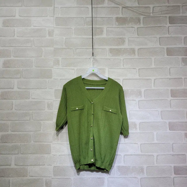 [BUNJANG] Green Cardigan Size 55 / ㅊ207 그린 가디건 55