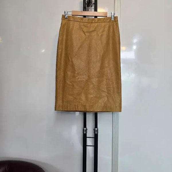 [BUNJANG] Mine Black Label Lambskin Leather H-Line Skirt / 마인양가죽H라인스커트치마 55정66