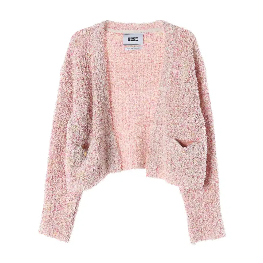 [BUNJANG] EENK Phoebe Bouclé Textured Knitted Cardigan Multi Pink / 잉크 EENK 포비 부클레 텍스처 니티드 가디건 멀티 핑크