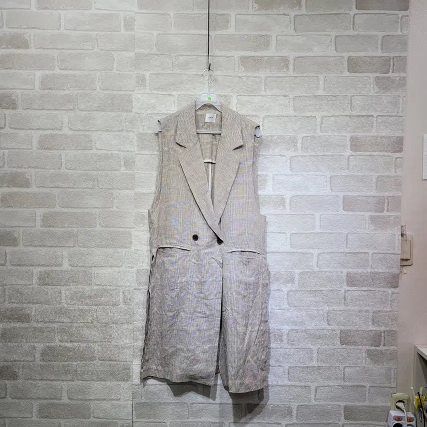 [BUNJANG] Linen Long Vest - Free Size / ㅊ209 린넨 롱베스트 F