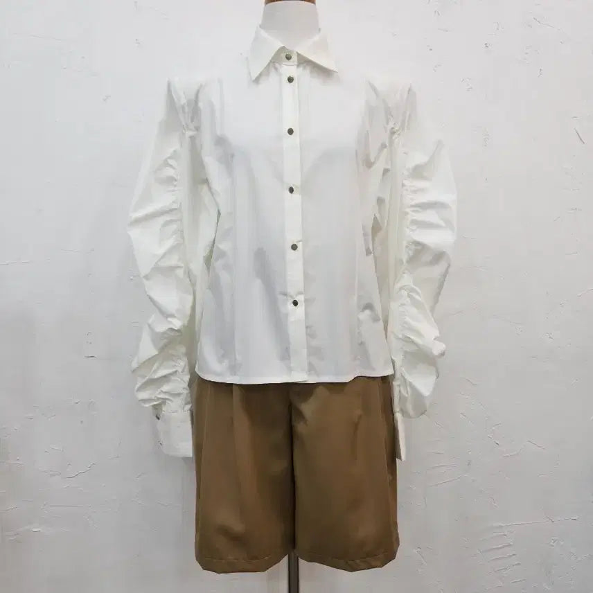 [BUNJANG] White Puff Sleeve Shirt / 화이트 퍼프소매 셔츠