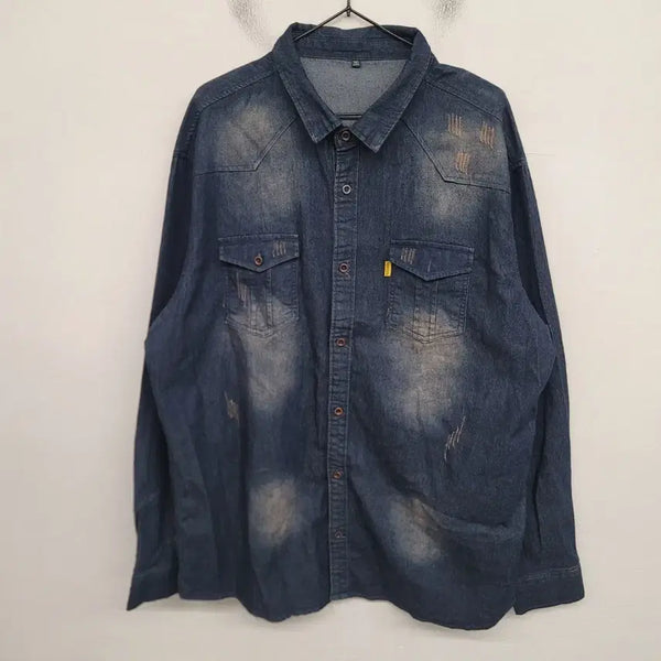 [BUNJANG] Washing Denim Shirt / [110/XXL] 워싱 데님 셔츠 청남방