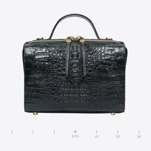 [BUNJANG] Fasietti Black Crocodile Shoulder Bag / 파시에티티 블랙 악어백