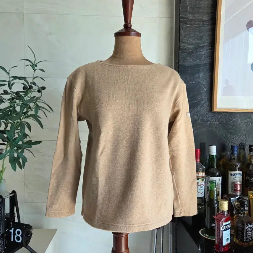 [BUNJANG] Saint James Beige Long Sleeve T-Shirt / 세인트제임스 베이지 긴팔 티셔츠
