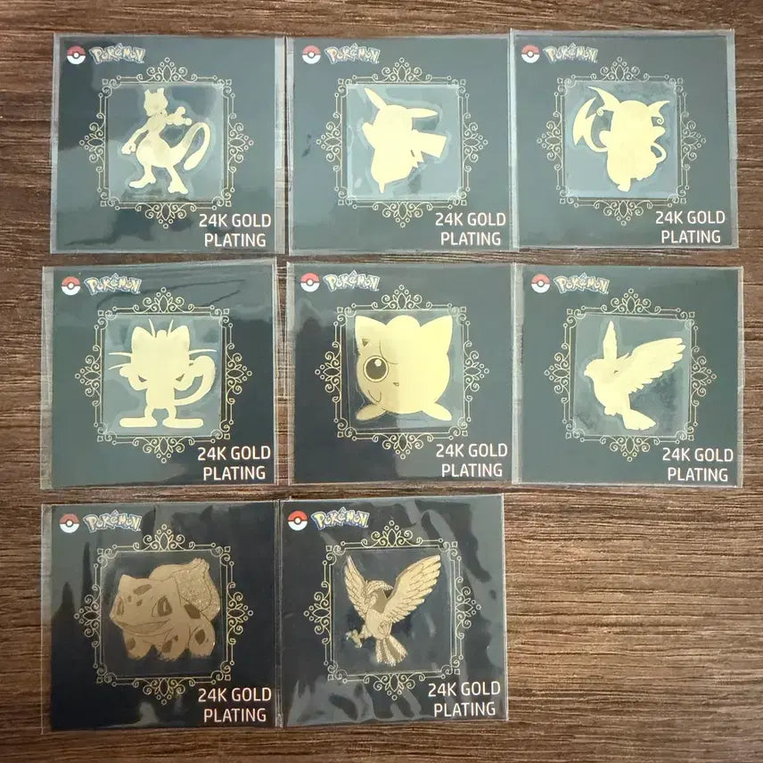 [BUNJANG] Pokemon 24K Gold Foil Sticker Set (8 Types) / 포켓몬 24K 금박 띠부씰 8종