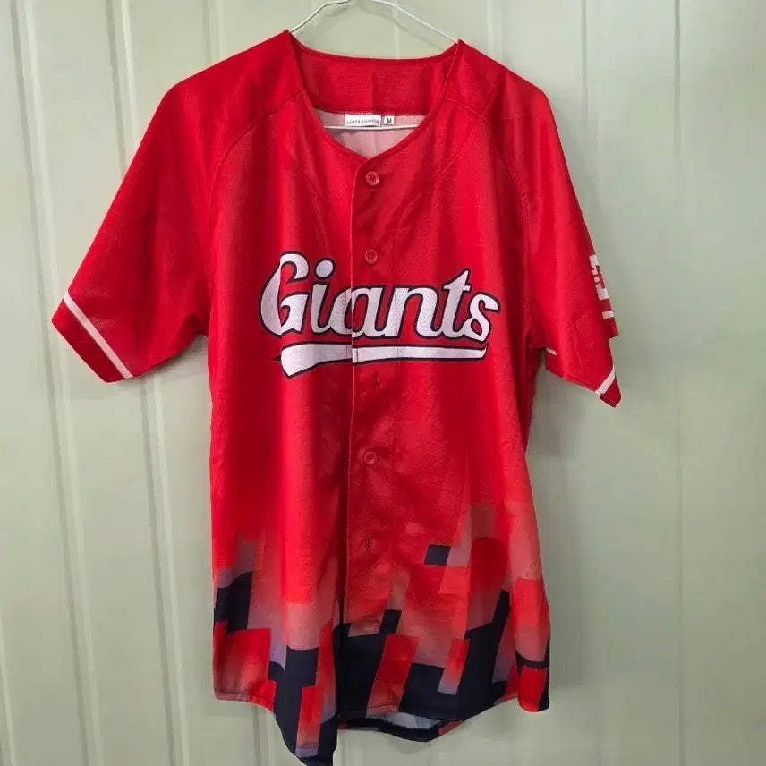 [BUNJANG] Giants Baseball Short Sleeve Uniform Red M / 롯데 자이언츠 야구 반팔  유니폼 레드 M