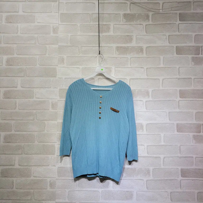 [BUNJANG] Ribbed T-Shirt Free Size / ㅊ214 골지 티셔츠 F