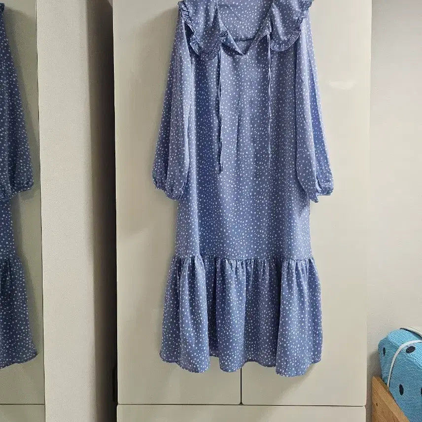 [BUNJANG] Dot Frill Long Dress / 도트 프릴 롱원피스(새상품)