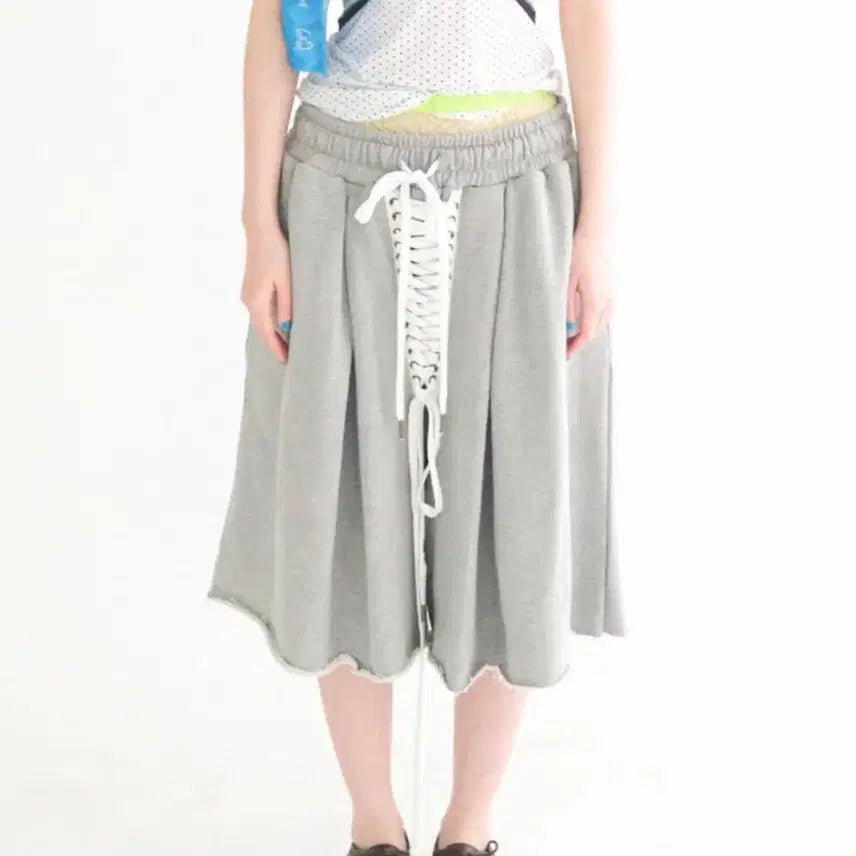[BUNJANG] Shop Fairy Aillet Corset Bermuda Pants / 샵페어리 아일릿 코르셋 버뮤다 팬츠