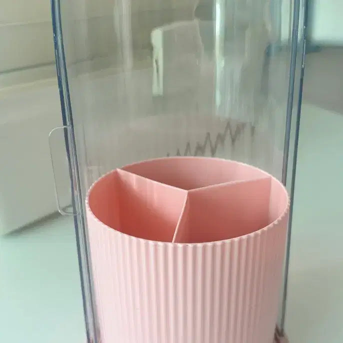 [BUNJANG] 360° Rotating Makeup Brush Organizer with Dust Cover / 360도 회전 브러쉬 정리함