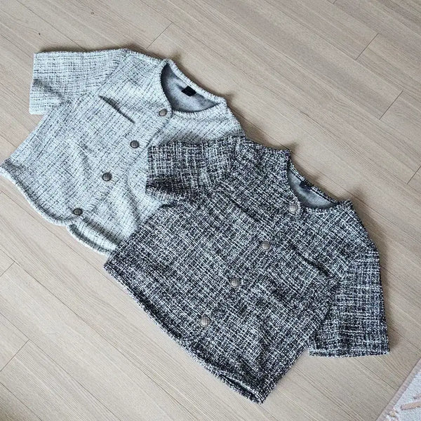 [BUNJANG] TOPTEN Tweed Jacket Black/White / 새상품 탑텐 트위드 자켓 블랙/화이트